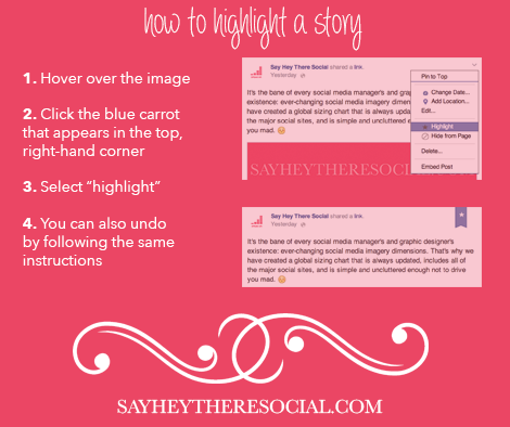 how to highlight post on Facebook