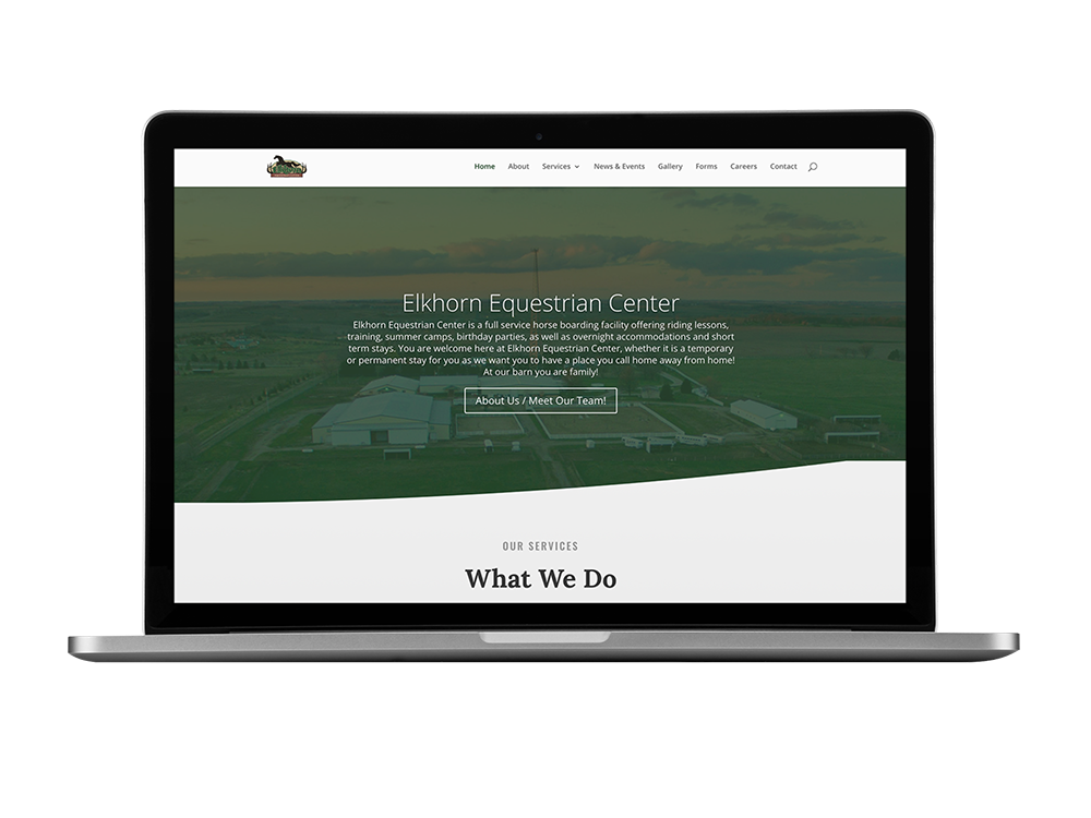 Elkhorn Equestrian Center website mockup